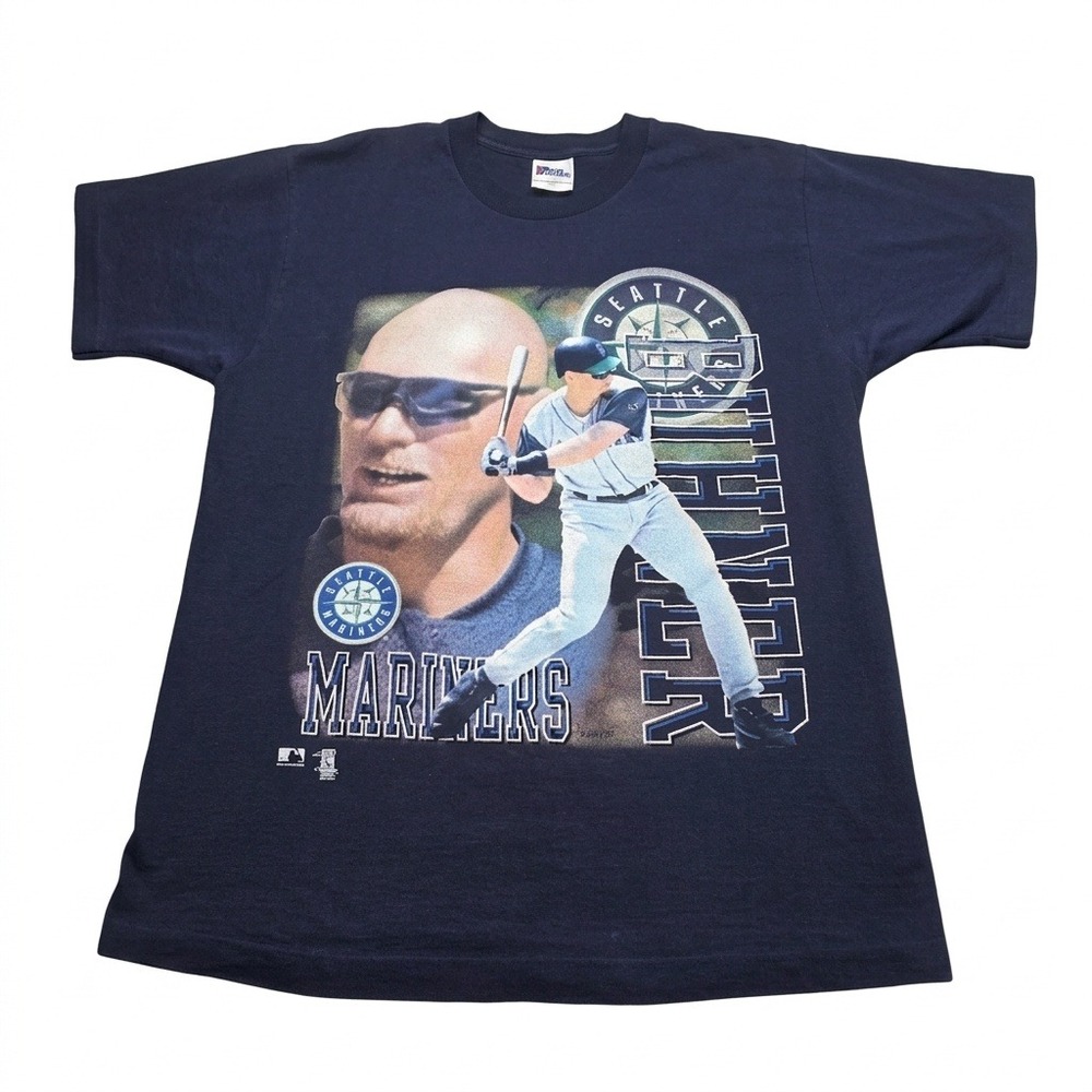 Vintage 90s Jay‎ Buhner Seattle Mariners Pro Player Shirt L 1997 Made in USA